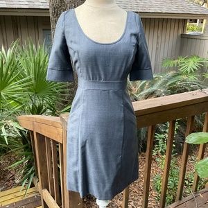 NWT J. Crew Super 120’s Macey Heather Flannel Grey Wool Dress